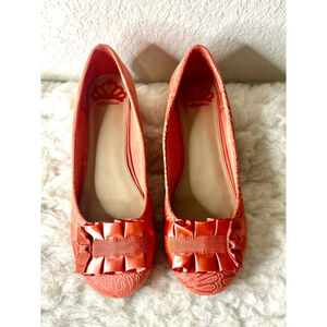 Fergalicious by Fergie Pink Fabric Slip On Ballet Shoes Women Size 8.5M